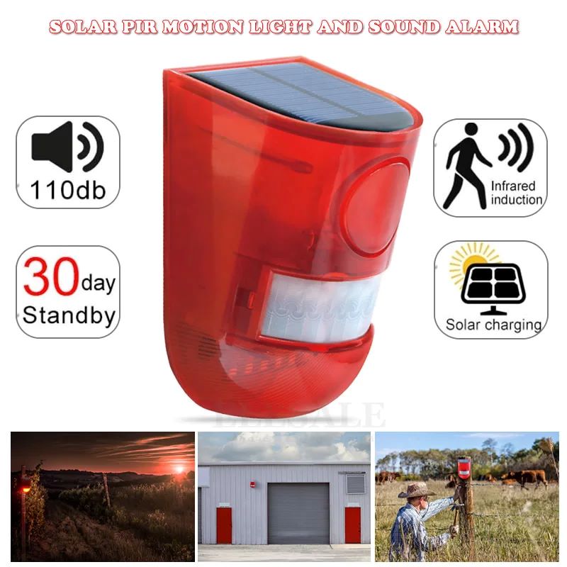 Smart Garden Solar Lights - Wodoodporna, solarna lampa alarmowa z czujnikiem