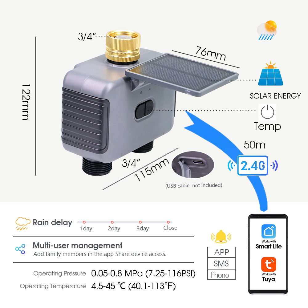 Tuay Smart Solar 2-Zone Timer  – Smart Garden Tap Timer recenzja i cena