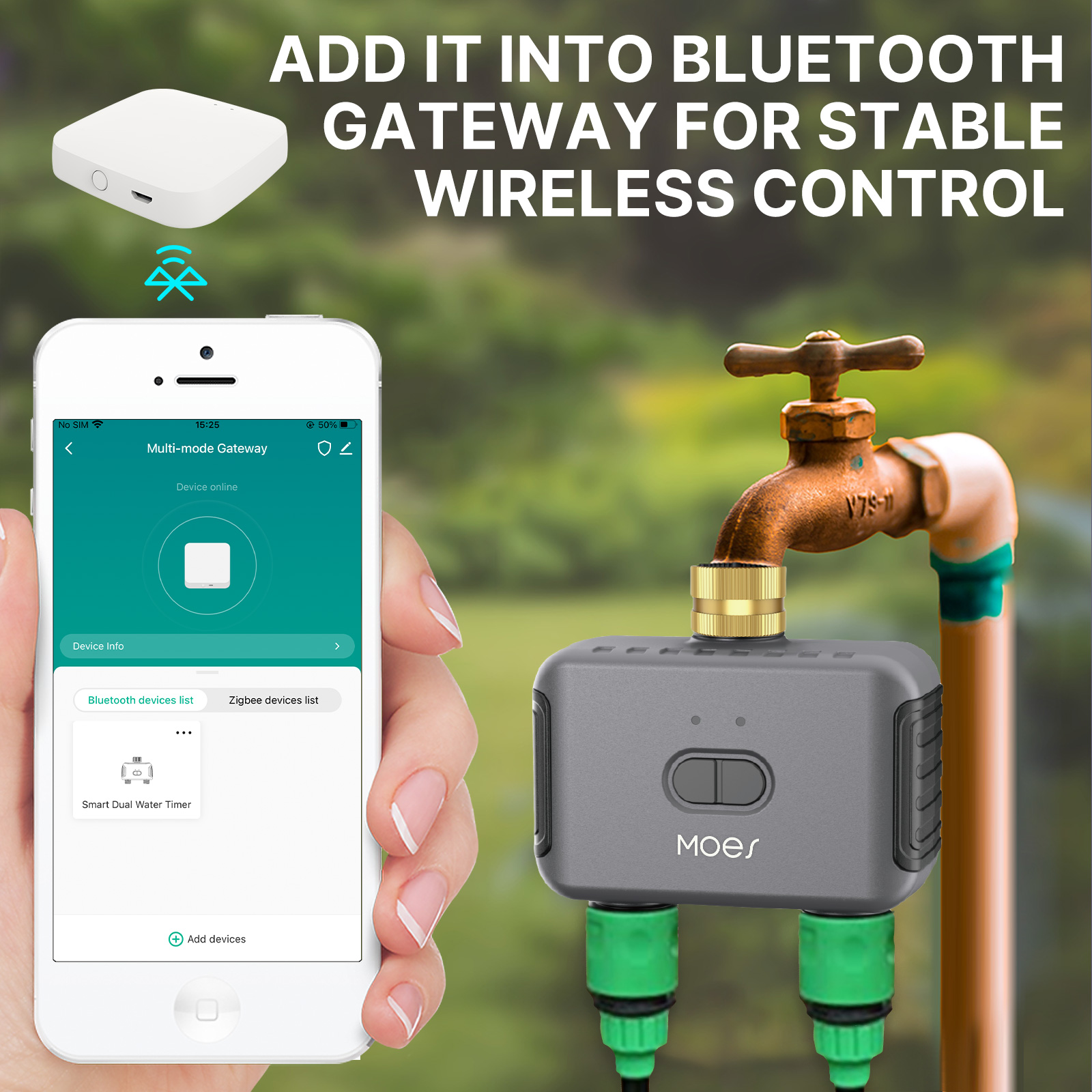MOES Bluetooth Smart 2-drogowy – Smart Garden Tap Timer recenzja i cena