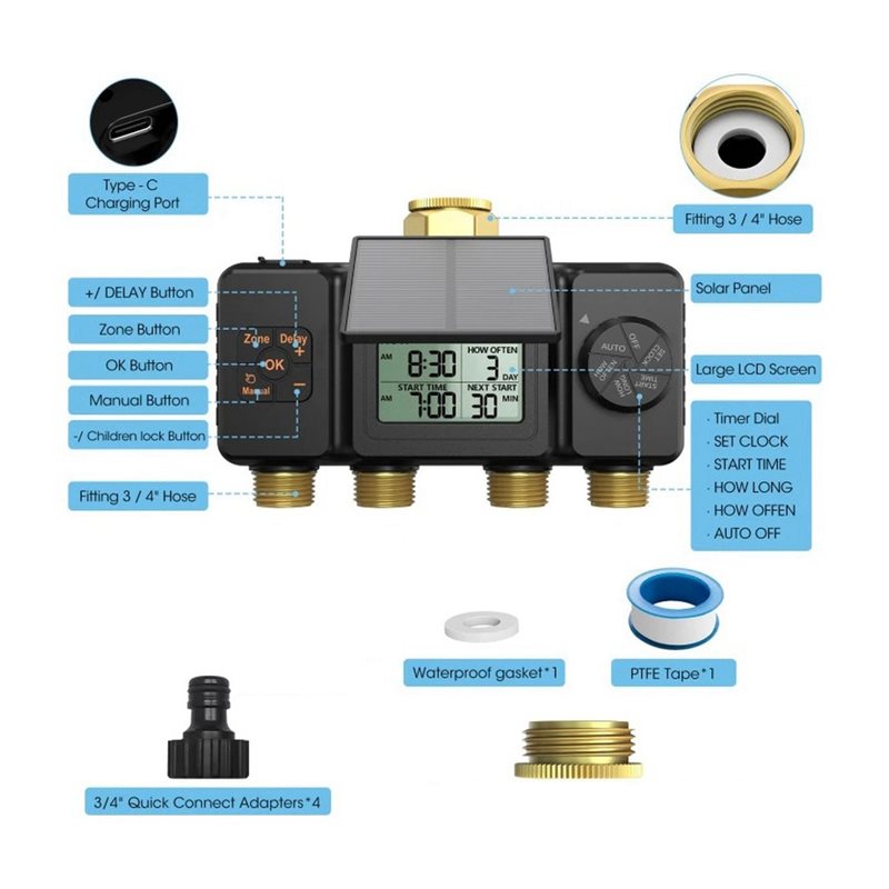 PHFU-Solar Timer do nawadniani – Smart Garden Tap Timer recenzja i cena